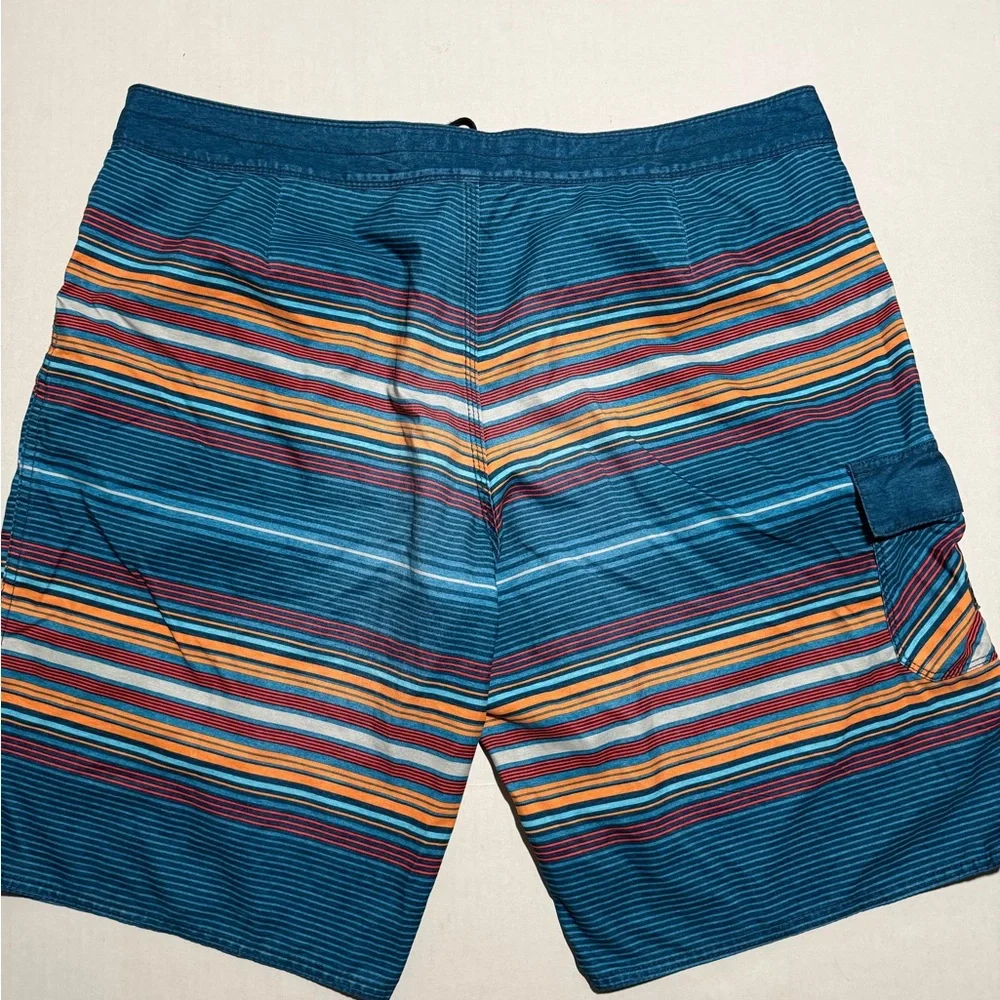 billabong horizontal stripes swim‎ trunks shorts, drawstring, men's 40